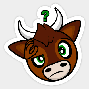 Confused Bull Delgado Sticker